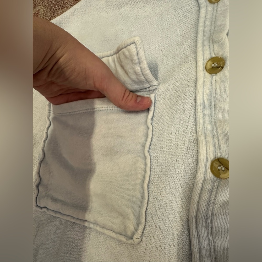 Evereve Light Blue Button-Down Utility Shirt - Picture 3 of 8